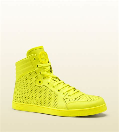 gucci neon yellow high top sneakers|Gucci high top sneakers beige.